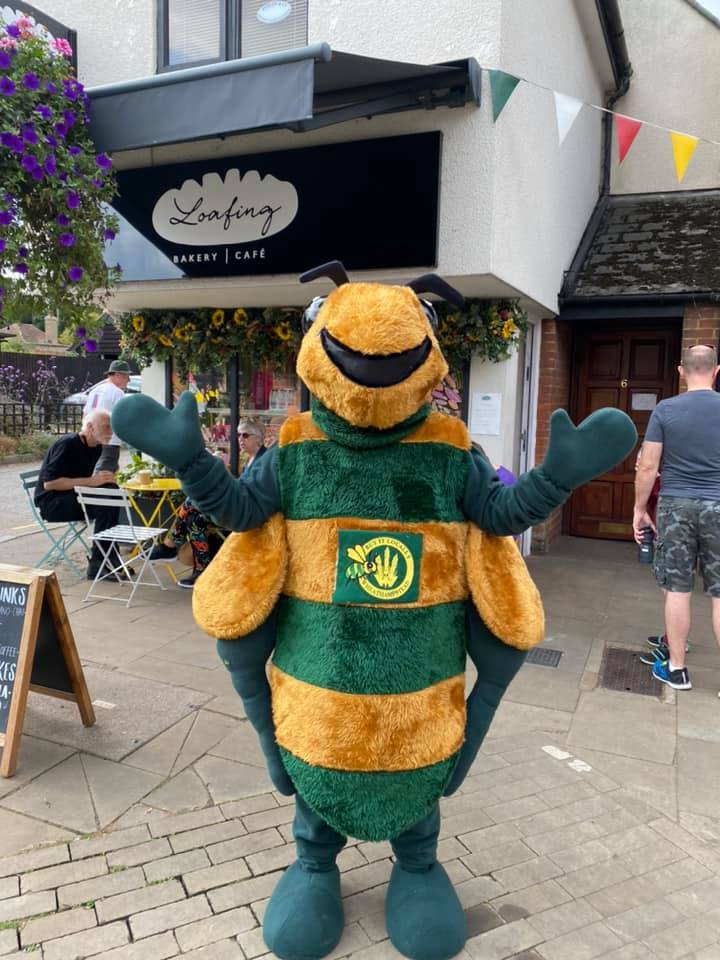 Billy Bee at Loafing Bakers Wheathampstead - promoting our Buy It Locally campaign