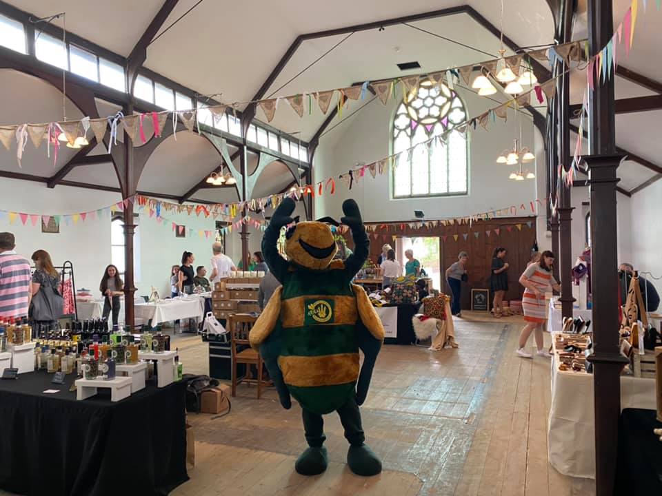 Billy the Bee at our Village Pop Up Market in The Chapel Gym building