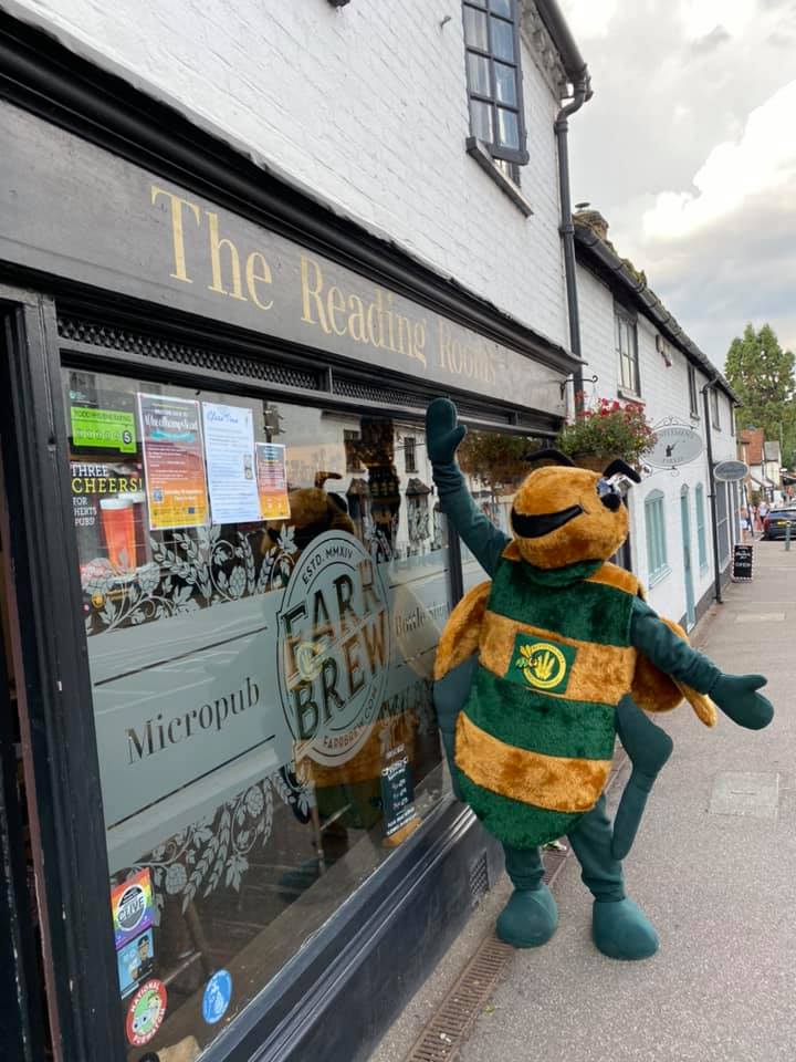 Billy Bee at The Reading Rooms Wheathampstead - promoting our Buy It Locally campaign